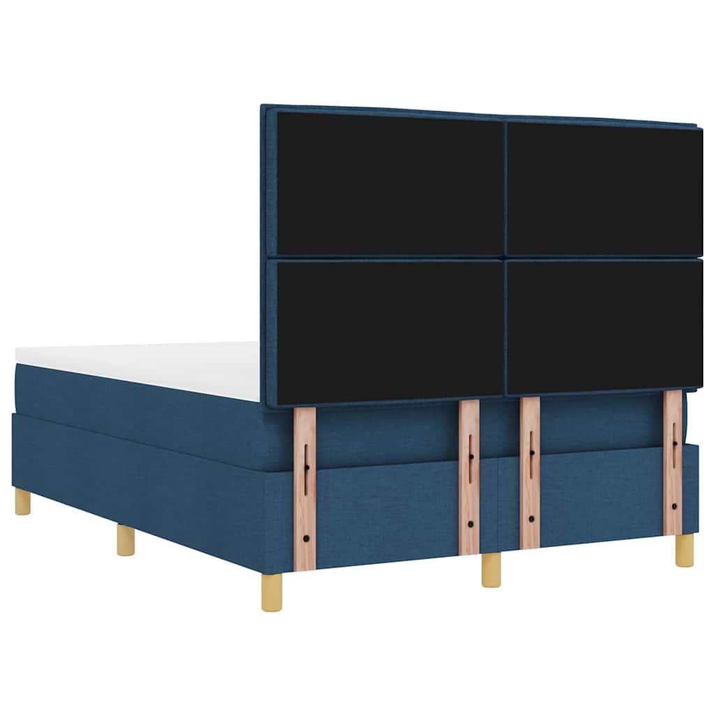 Letto a molle con testiera Blu 200 x 140 cm Tessuto | homemem39
