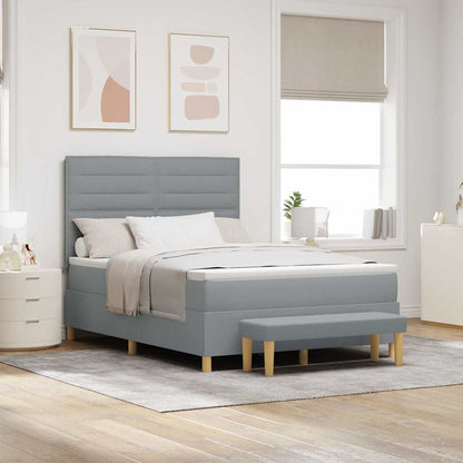 Letto a molle con cuscino Grigio chiaro 200 x 160 cm Tessuto | homemem39