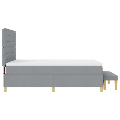 Letto a molle con cuscino Grigio chiaro 200 x 160 cm Tessuto | homemem39