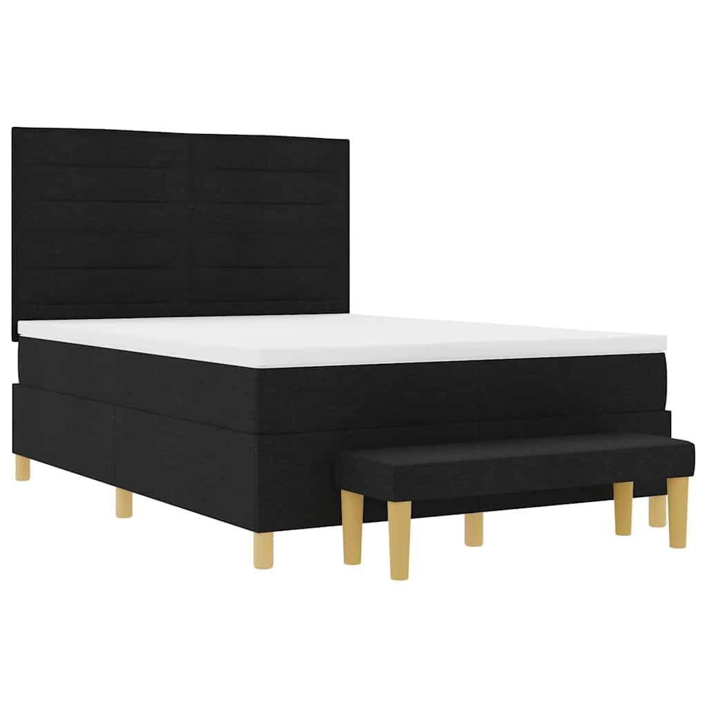 Letto a molle con testiera Nero 200 x 160 cm Tessuto | homemem39
