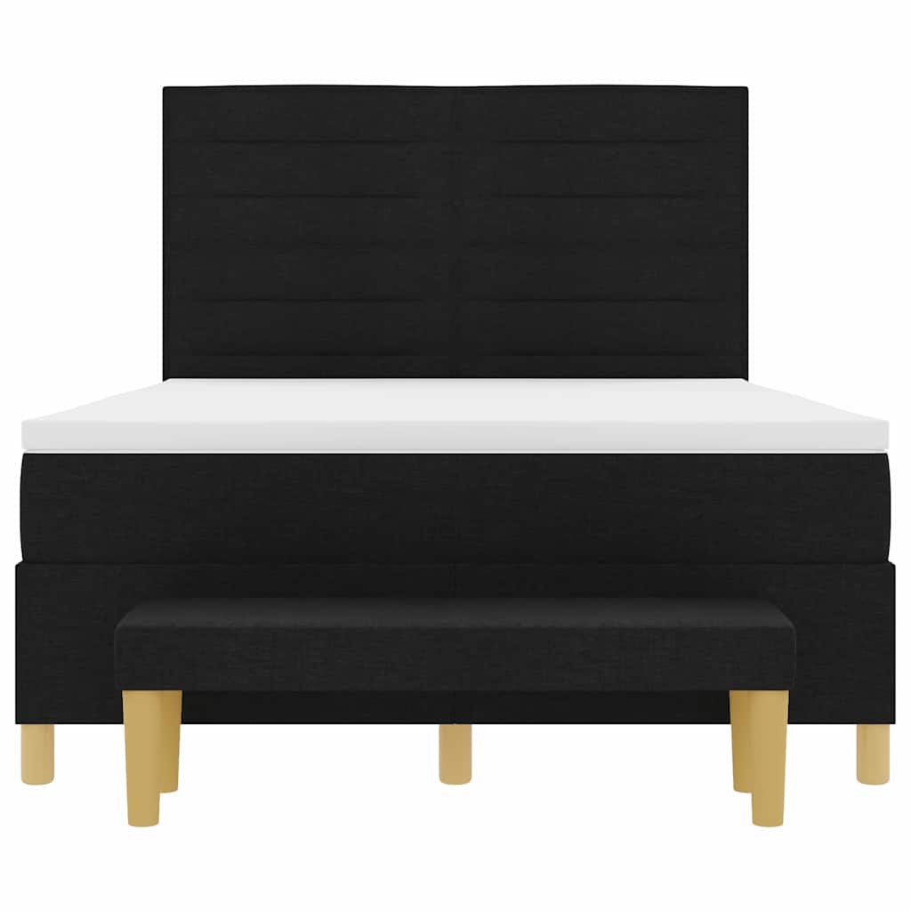Letto a molle con testiera Nero 200 x 160 cm Tessuto | homemem39