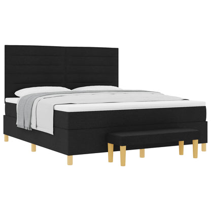 Letto a molle con testiera Nero 200 x 180 cm Tessuto | homemem39