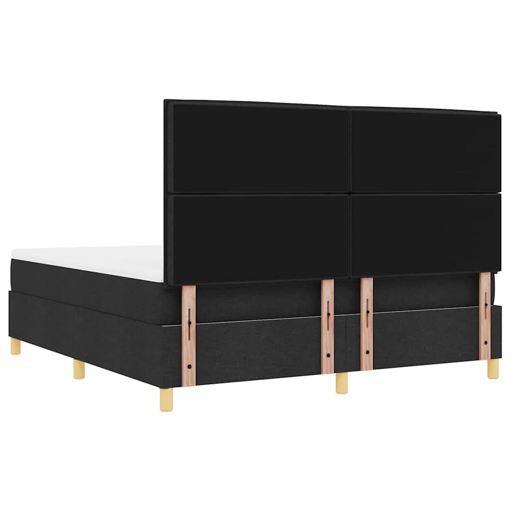 Letto a molle con testiera Nero 200 x 180 cm Tessuto | homemem39