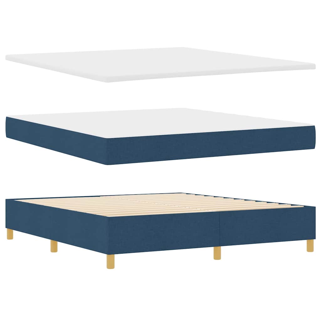 Letto a molle con testiera Blu 200 x 180 cm Tessuto | homemem39