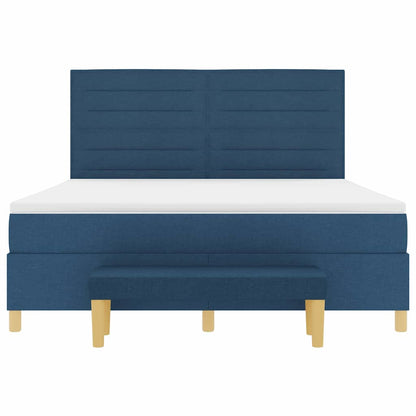 Letto a molle con testiera Blu 200 x 180 cm Tessuto | homemem39