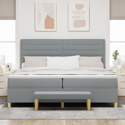 Letto a molle con materasso Grigio chiaro 200 x 200 cm Tessuto | homemem39
