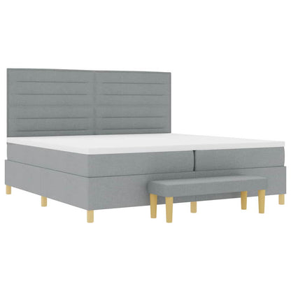 Letto a molle con materasso Grigio chiaro 200 x 200 cm Tessuto | homemem39