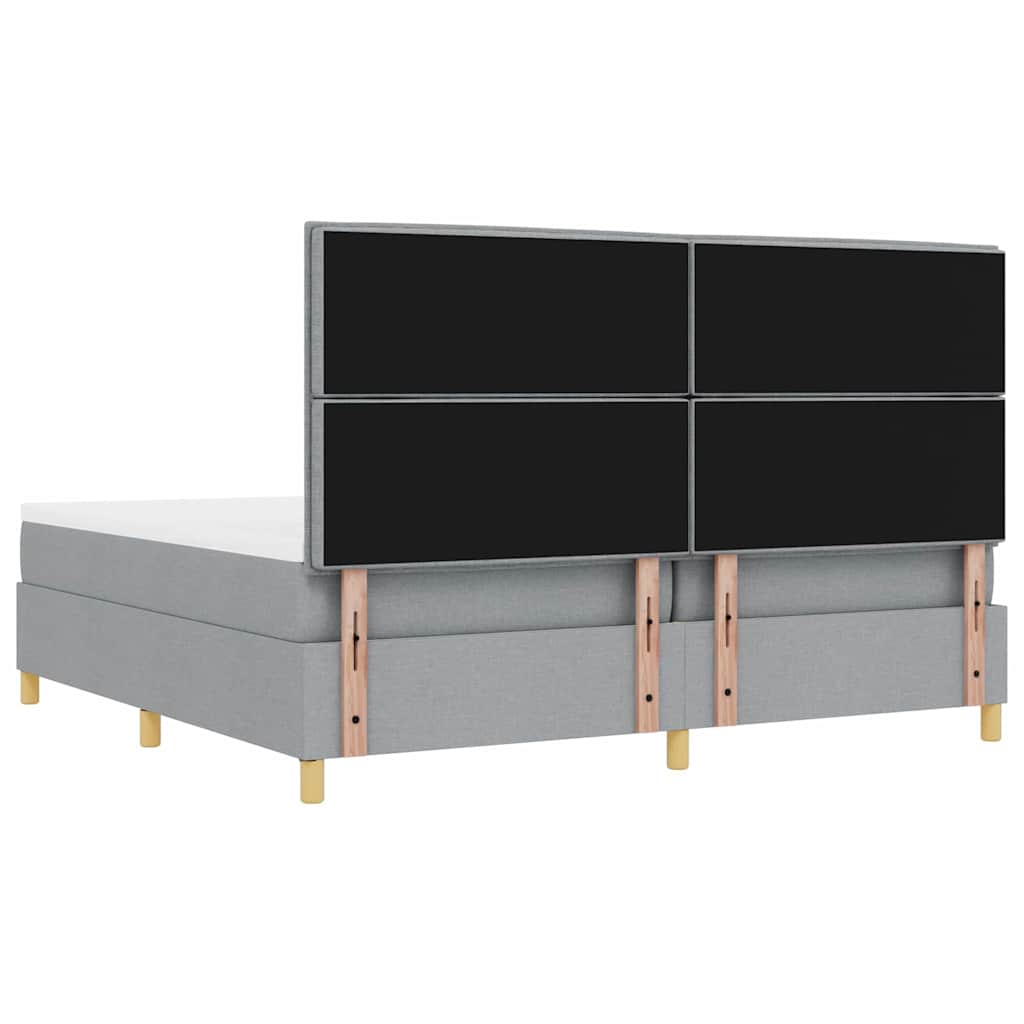 Letto a molle con materasso Grigio chiaro 200 x 200 cm Tessuto | homemem39