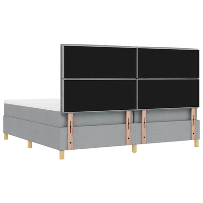 Letto a molle con materasso Grigio chiaro 200 x 200 cm Tessuto | homemem39