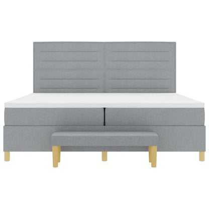 Letto a molle con materasso Grigio chiaro 200 x 200 cm Tessuto | homemem39