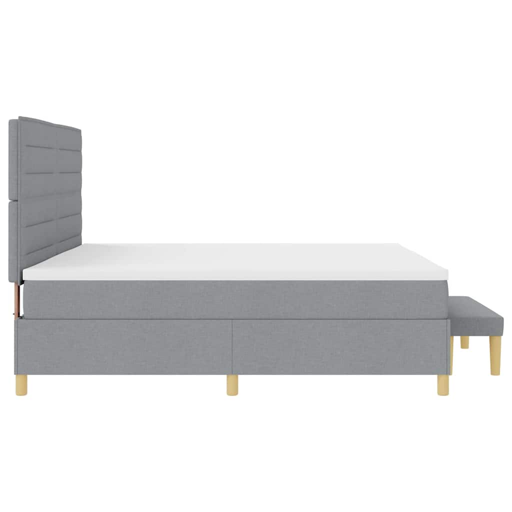 Letto a molle con materasso Grigio chiaro 200 x 200 cm Tessuto | homemem39