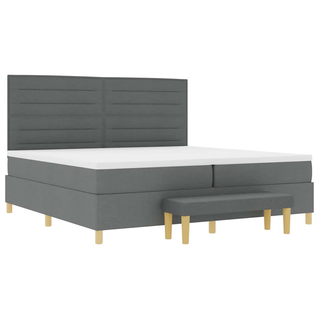 Letto a molle con materasso Grigio scuro 200 x 200 cm Tessuto | homemem39