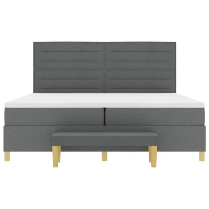 Letto a molle con materasso Grigio scuro 200 x 200 cm Tessuto | homemem39