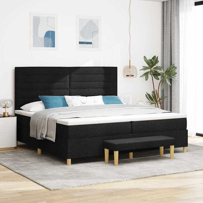 Letto a molle con materasso Nero 200 x 200 cm Tessuto | homemem39