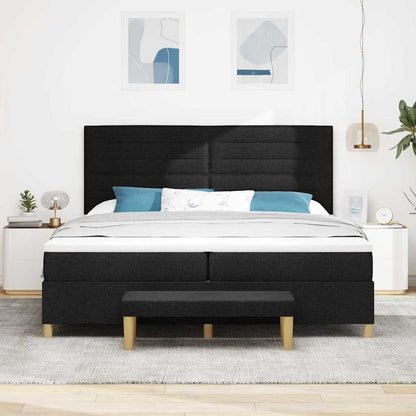 Letto a molle con materasso Nero 200 x 200 cm Tessuto | homemem39
