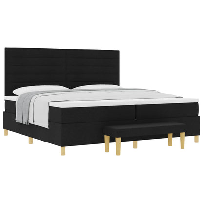 Letto a molle con materasso Nero 200 x 200 cm Tessuto | homemem39