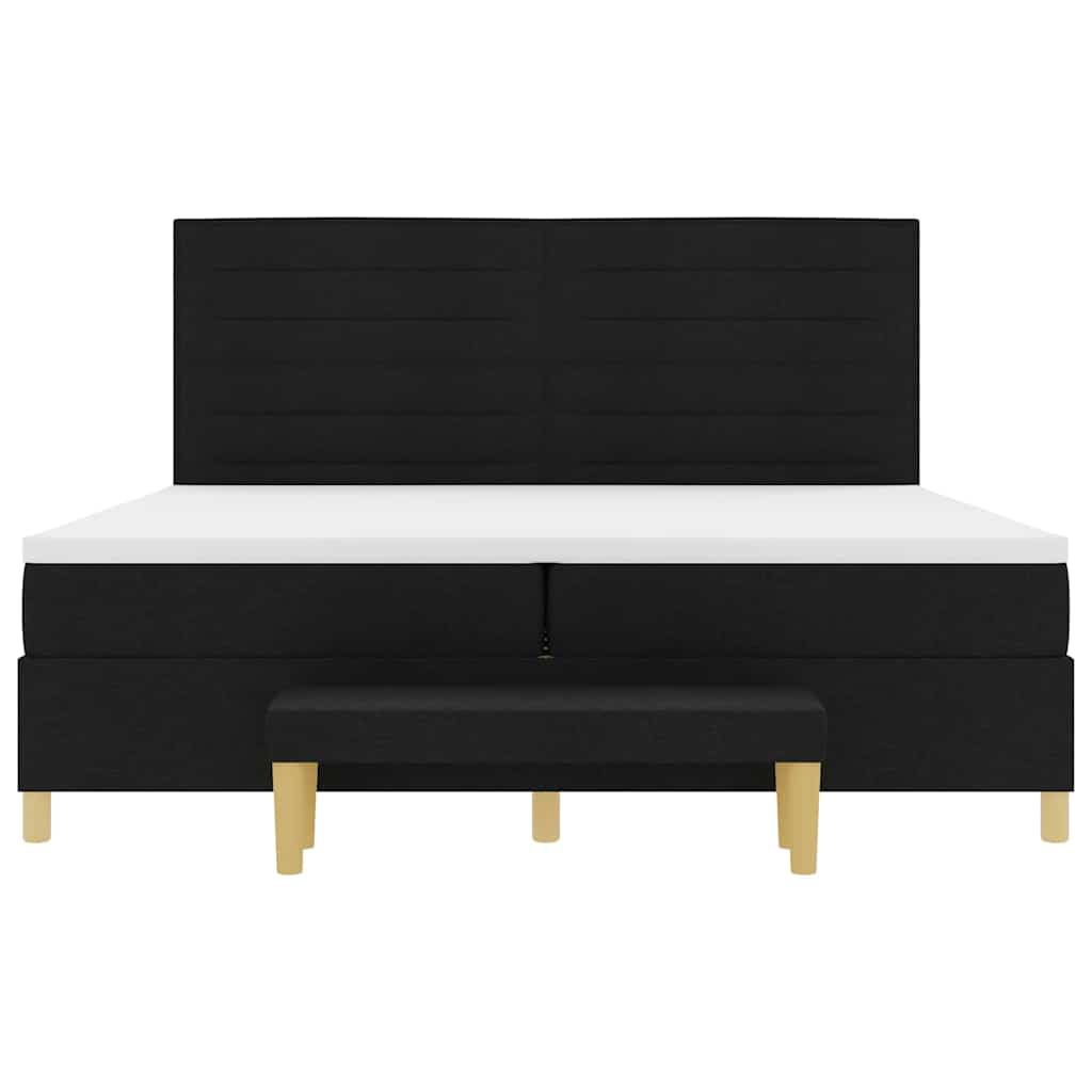 Letto a molle con materasso Nero 200 x 200 cm Tessuto | homemem39