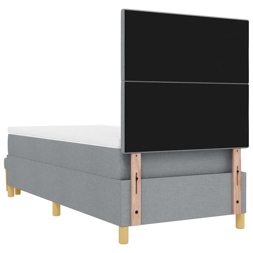 Letto a molle con testiera Grigio chiaro 200 x 80 cm Tessuto | homemem39