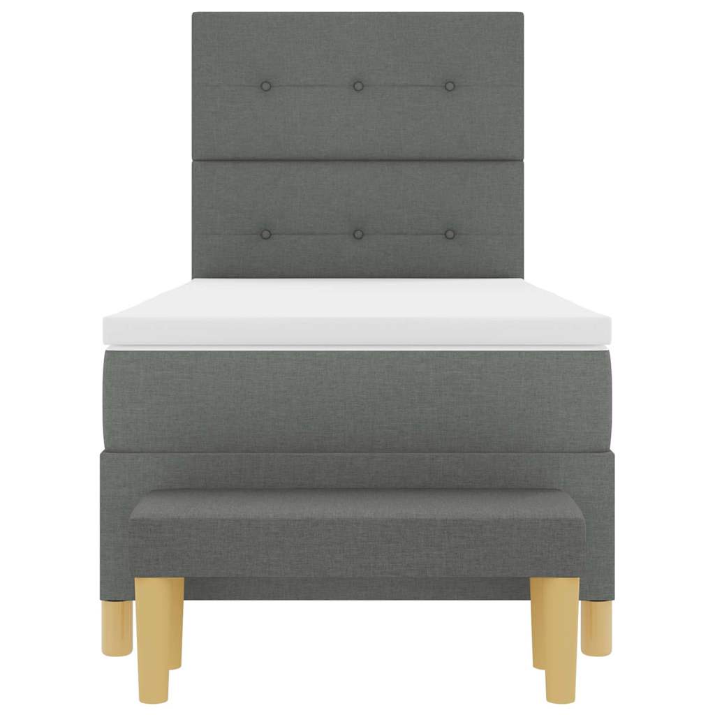 Letto a molle con testiera Grigio scuro 200 x 80 cm Tessuto | homemem39
