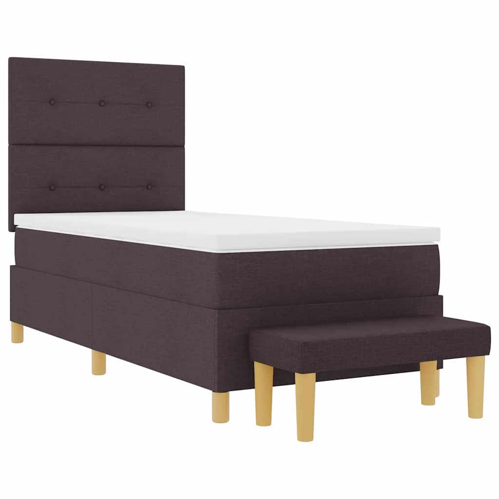 Letto a molle con testiera Marrone scuro 200 x 80 cm Tessuto | homemem39