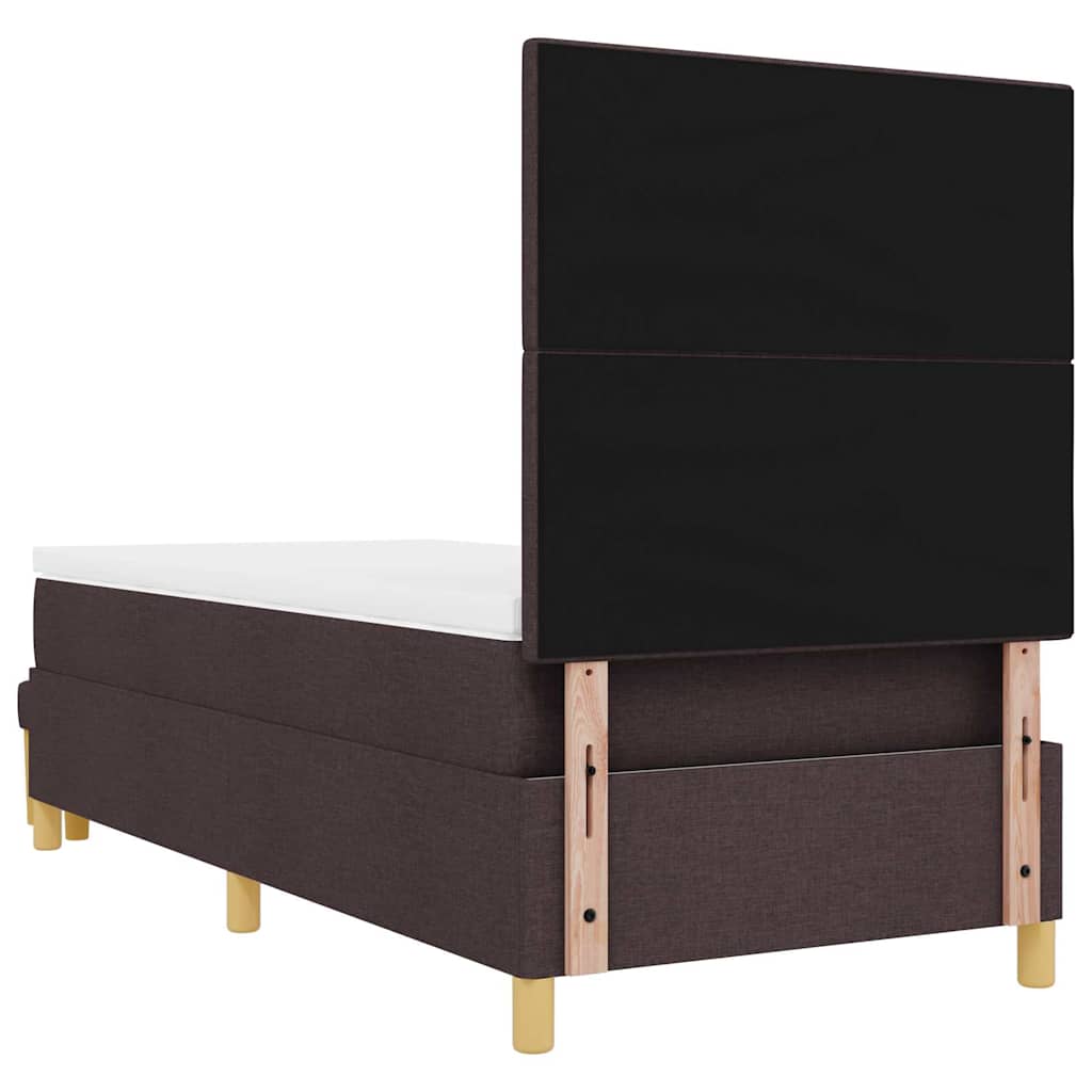 Letto a molle con testiera Marrone scuro 200 x 80 cm Tessuto | homemem39