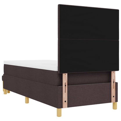 Letto a molle con testiera Marrone scuro 200 x 80 cm Tessuto | homemem39