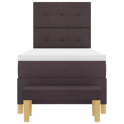 Letto a molle con testiera Marrone scuro 200 x 80 cm Tessuto | homemem39