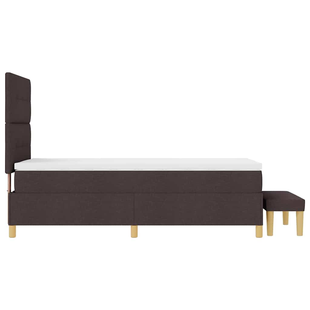 Letto a molle con testiera Marrone scuro 200 x 80 cm Tessuto | homemem39