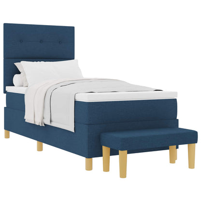 Letto a molle con cuscino con testiera Blu 200 x 80 cm Tessuto | homemem39