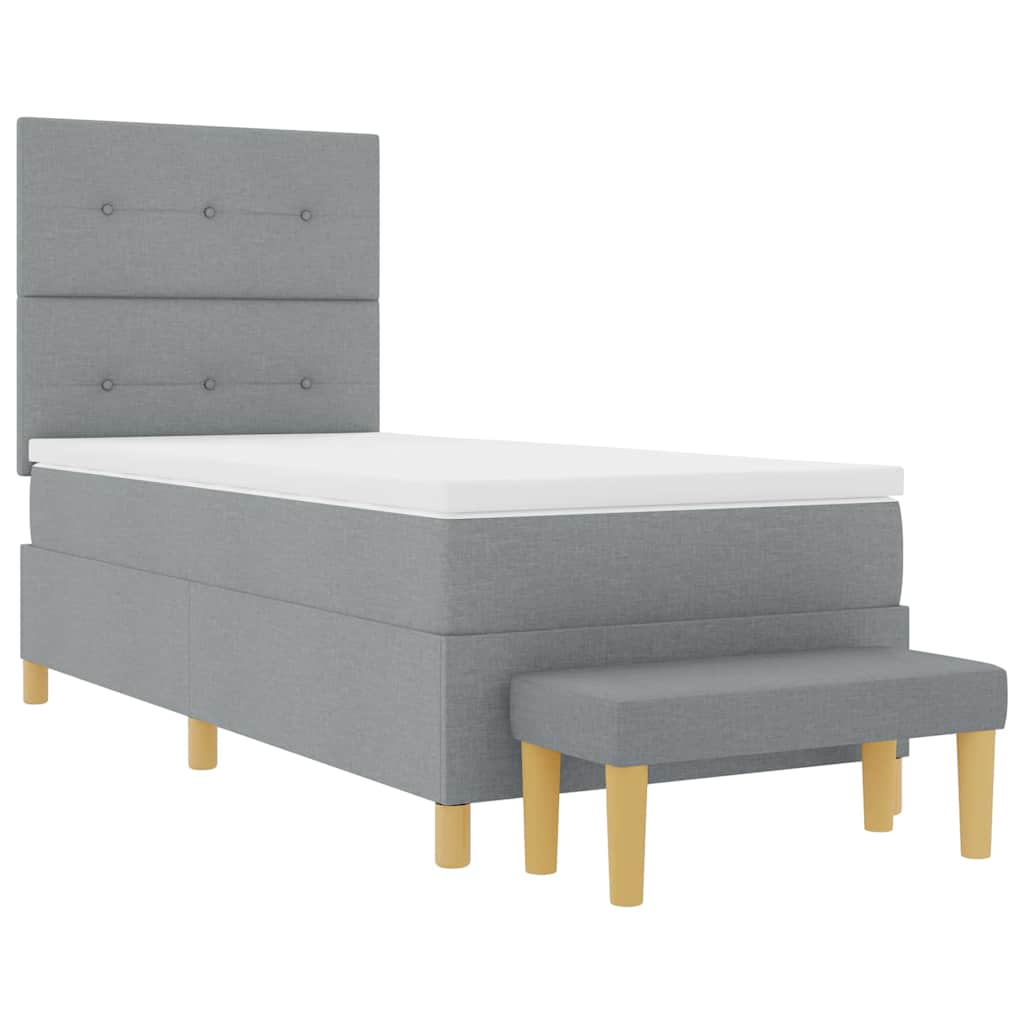 Letto a molle con testiera Grigio chiaro 190 x 90 cm Tessuto | homemem39