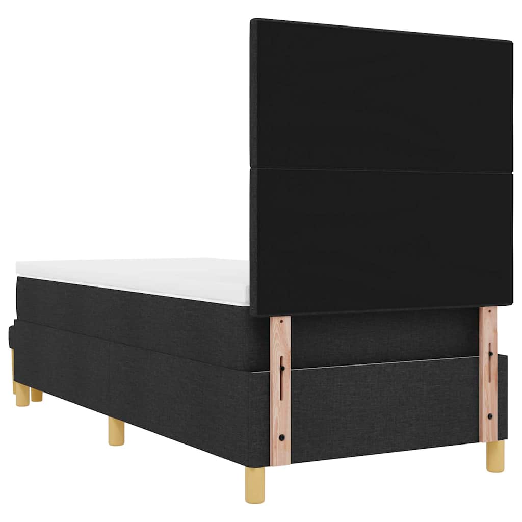 Letto a molle con testiera Nero 190 x 90 cm Tessuto | homemem39