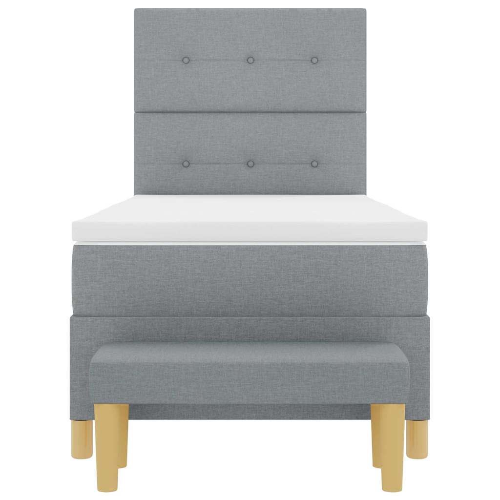 Letto a molle con testiera Grigio chiaro 200 x 90 cm Tessuto | homemem39