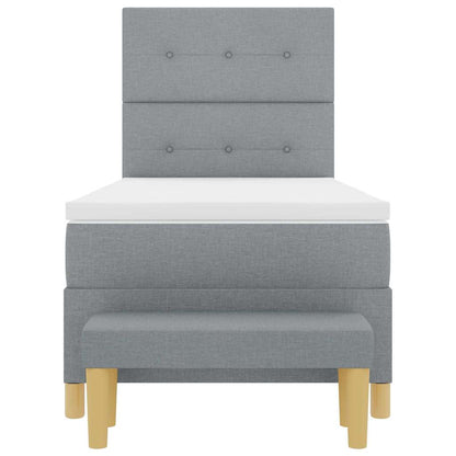 Letto a molle con materasso Grigio chiaro 100 x 200 cm Tessuto