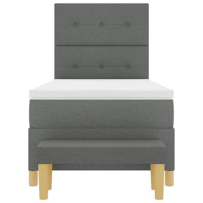 Letto a molle con materasso Grigio scuro 100 x 200 cm Tessuto