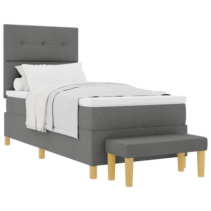 Letto a molle con materasso Grigio scuro 100 x 200 cm Tessuto