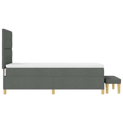 Letto a molle con materasso Grigio scuro 100 x 200 cm Tessuto