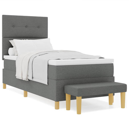 Letto a molle con materasso Grigio scuro 100 x 200 cm Tessuto