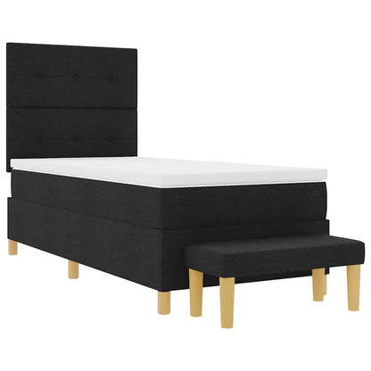 Letto a molle con cuscino Nero 200 x 100 cm Tessuto | homemem39