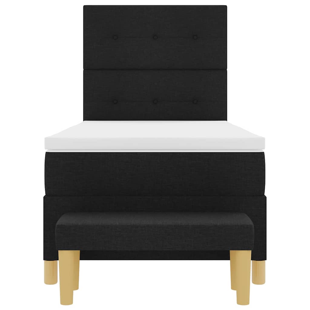 Letto a molle con cuscino Nero 200 x 100 cm Tessuto | homemem39