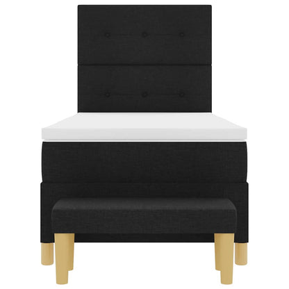 Letto a molle con materasso Nero 100 x 200 cm Tessuto - homemem39