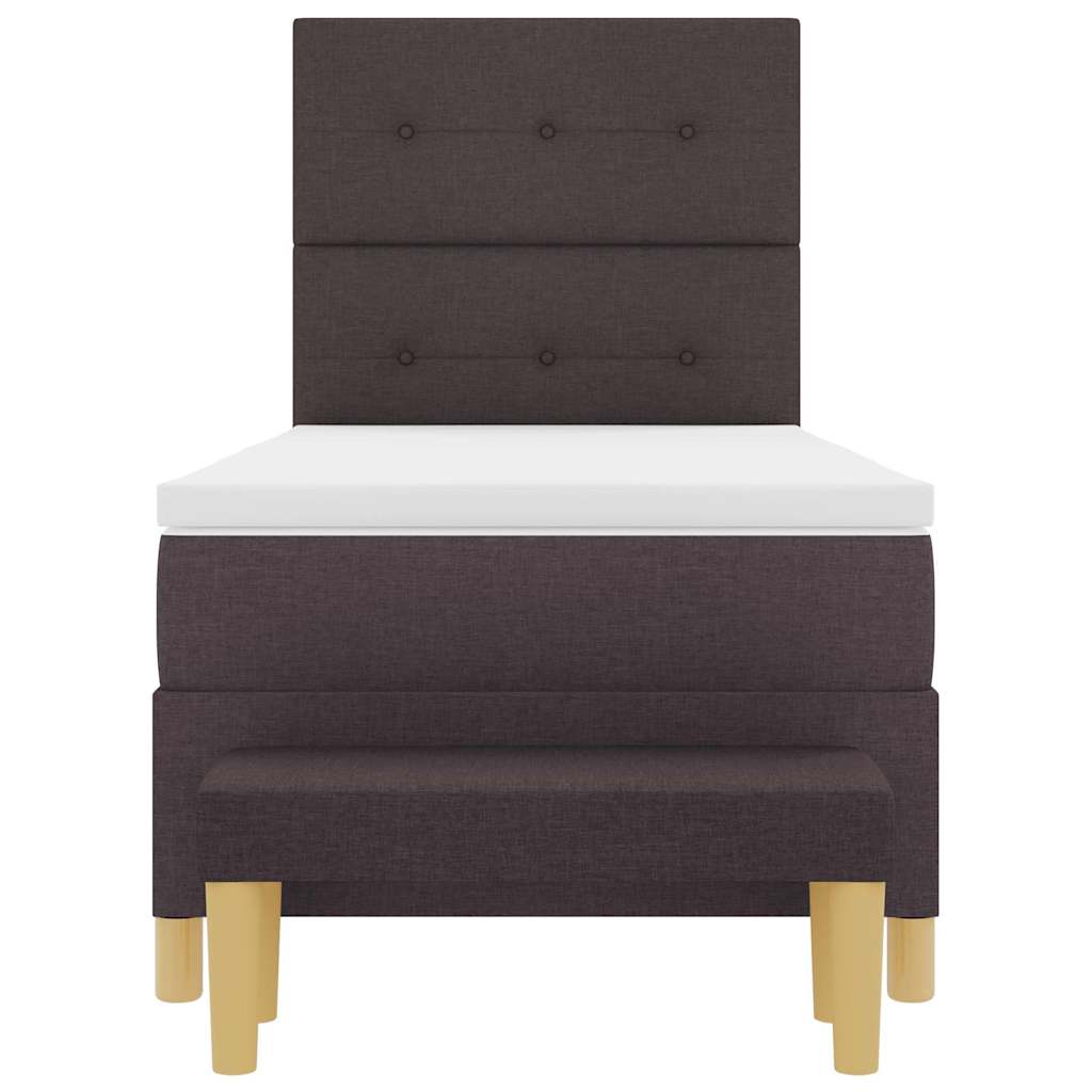 Letto a molle con testiera Marrone Scuro 200 x 100 cm Tessuto | homemem39