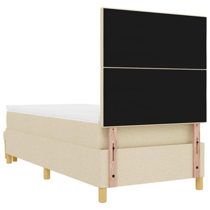 Letto a molle con testiera Crema 200 x 100 cm Tessuto | homemem39