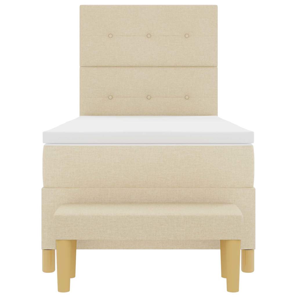 Letto a molle con testiera Crema 200 x 100 cm Tessuto | homemem39