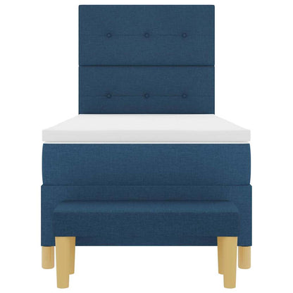 Letto a molle con testiera Blu 200 x 100 cm Tessuto | homemem39