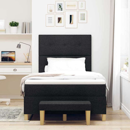Letto a molle con testiera Nero 190 x 120 cm Tessuto | homemem39