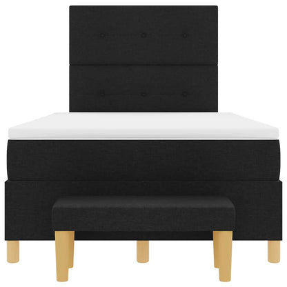 Letto a molle con testiera Nero 190 x 120 cm Tessuto | homemem39