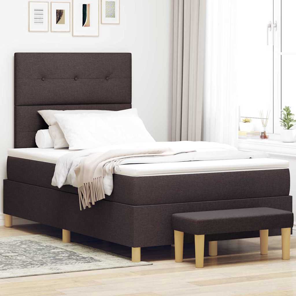 Letto a molle con testiera Marrone Scuro 190 x 120 cm Tessuto | homemem39