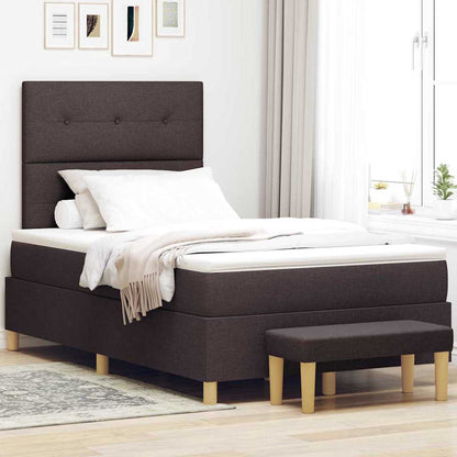 Letto a molle con testiera Marrone Scuro 190 x 120 cm Tessuto | homemem39