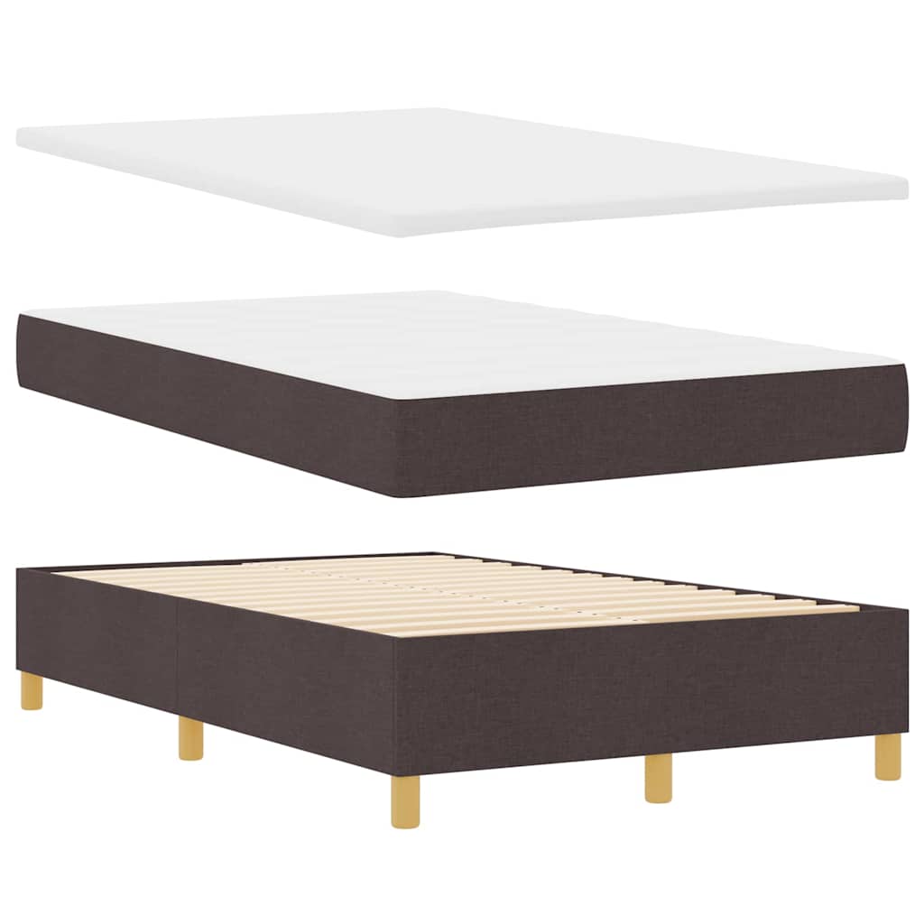 Letto a molle con testiera Marrone Scuro 190 x 120 cm Tessuto | homemem39