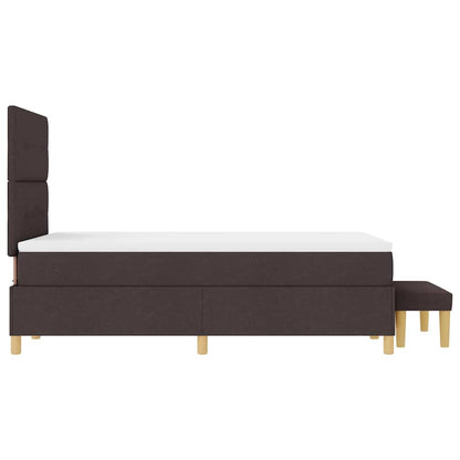 Letto a molle con testiera Marrone Scuro 190 x 120 cm Tessuto | homemem39